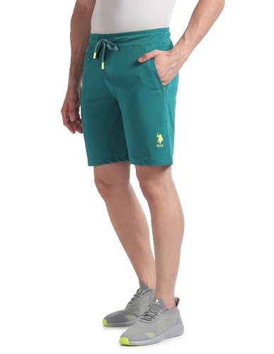 U. S. POLO ASSN. Men's DryEase Cotton Rich Performance Shorts - Teal Green - Image 2