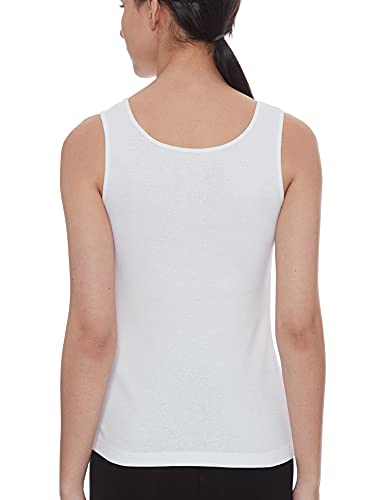 Enamor Essentials White Slim Fit Cotton Tank Top for Women - Image 2