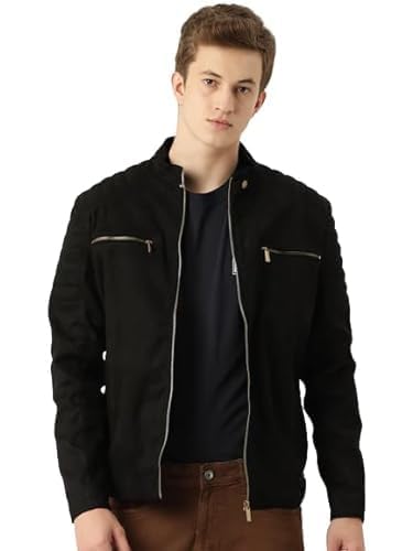 Leather Retail Black Suede Jacket for Men