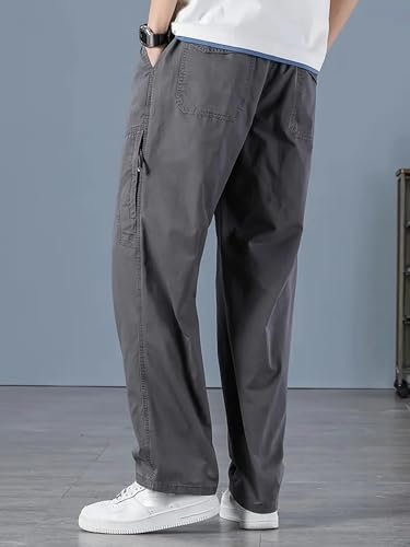 Lymio Men Cargo Pants - Cotton Dark Grey - Image 3