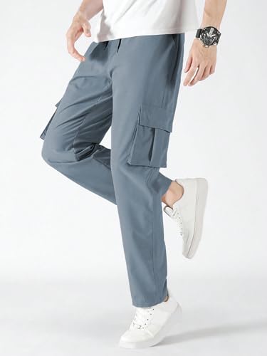 TAGDO Men Flap Pocket Trousers - Silver - Image 2