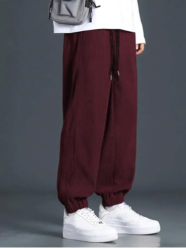 GRECIILOOKS Men's Lycra Cargo Track Pants - Maroon - Image 3