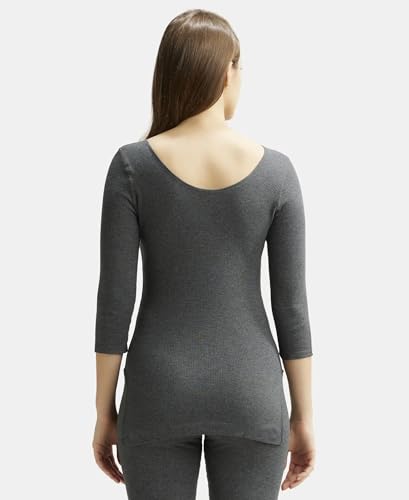 Jockey Low-Neck Thermal Top for Women - Charcoal - Image 3