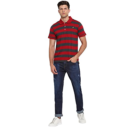 AMERICAN CREW Striped Polo T-Shirt for Men - Image 5