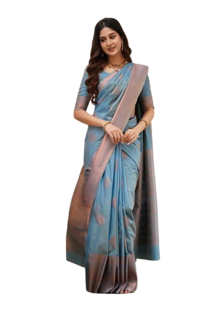 Flosive Kanjivaram Silk Saree for Women - Multi