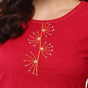 Yash Fashion Women's Cotton Slub Patch Work Top - Image 5