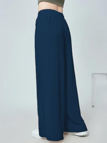 GRECIILOOKS Women's Loose High Rise Trousers - Blue - Image 2