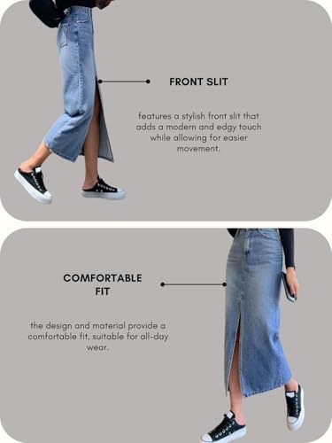 Leriya Fashion Denim Pencil Skirt for Women - Blue - Image 3