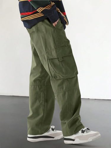 Lymio Men Mid Rise Cargo Pants - Green - Image 2