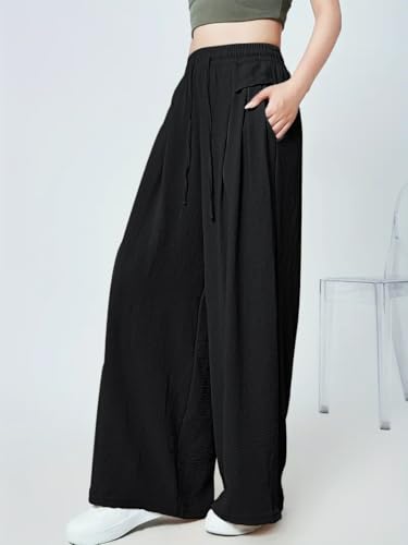 GRECIILOOKS Women's High-Waisted Textured Trousers - Image 3