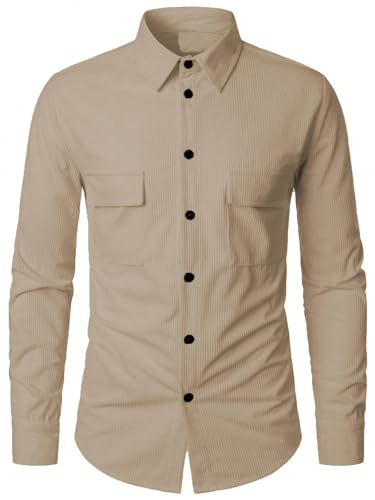 Lymio Men's Casual Shirt - Khaki - Image 3