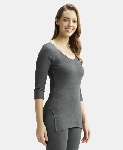 Jockey Low-Neck Thermal Top for Women - Charcoal - Image 2