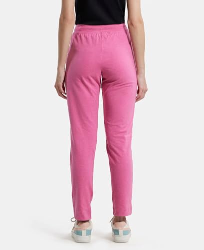 Jockey Women's Relaxed Cotton Lounge Pants - Ibis Rose Melange - Image 3