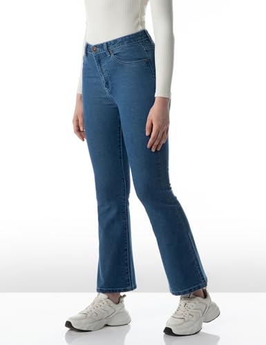 INKD Women's Flared Bootcut Jeans - Enzyme Wash - Image 3