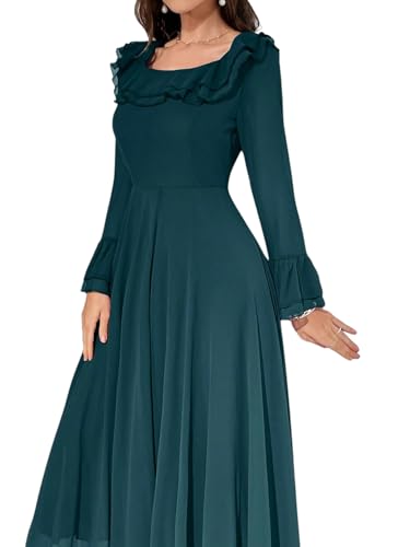 Blue Georgette Fit & Flare Dress for Women - Image 4