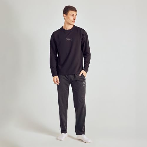 Pepe Jeans Men's Black Athleisure Track Pants - Image 3