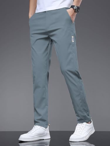 TAGDO Men's Casual Trousers - Silver - Image 3