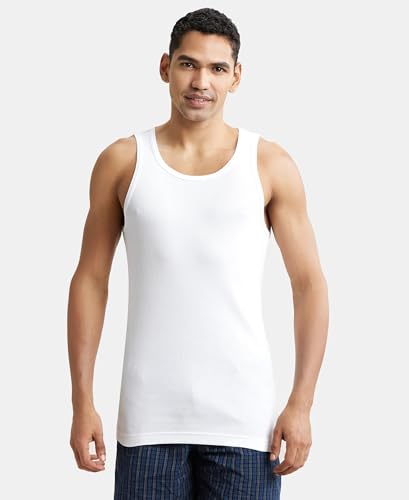 Jockey Men's White Cotton Rib Vest - Image 2