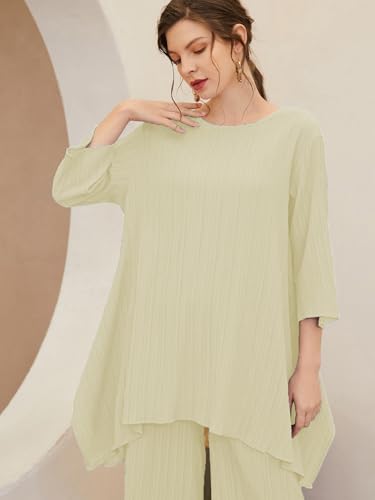 TADKEE Women Cotton Blend Striped Co-ord Set - Image 2