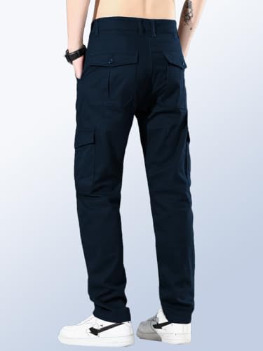 TOPLOT Men's Navy Cotton Cargo Pants - Image 2