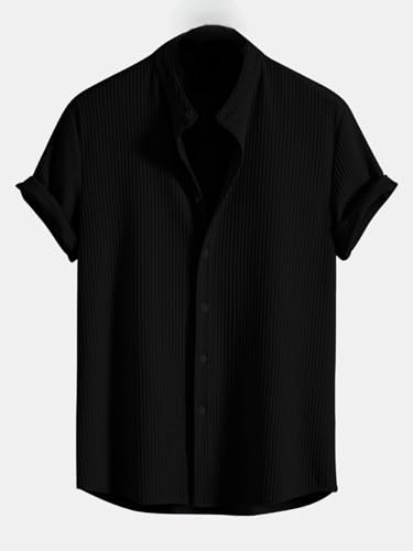 GRECIILOOKS Men's Waffle Weave Casual Shirt - Image 3