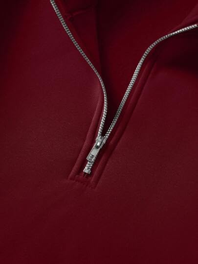 The Modern Soul Maroon Half Zip Sweatshirt for Men - Image 3