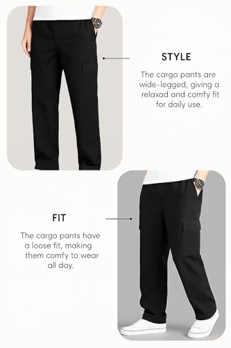 Lymio Men's Black Cargo Pants - Image 4