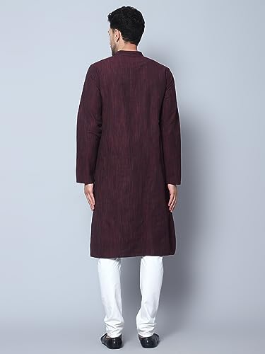 LATEST CHIKAN Maroon Textured Kurta for Men - Image 4