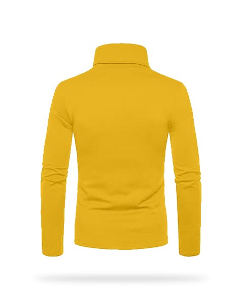 AUSK Men's Yellow High Neck T-Shirt - Image 4