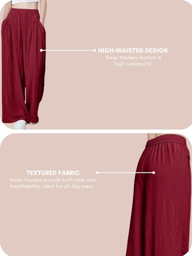 GRECIILOOKS Women's High-Waisted Textured Trousers - Image 4