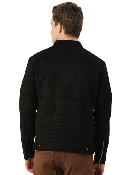 Leather Retail Black Suede Jacket for Men - Image 2