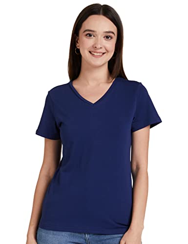 Symbol Women Cotton Stretch V Neck T-Shirt - Image 2