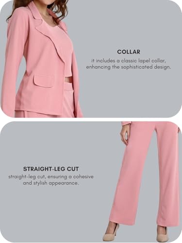 Leriya Fashion Women's Blazer Set - Pink - Image 4