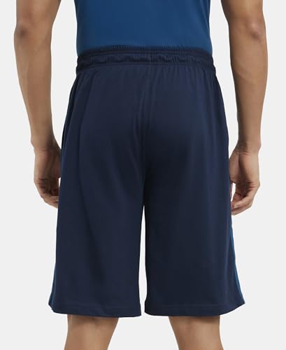 Jockey Men's Cotton Shorts - Navy & Teal - Image 3