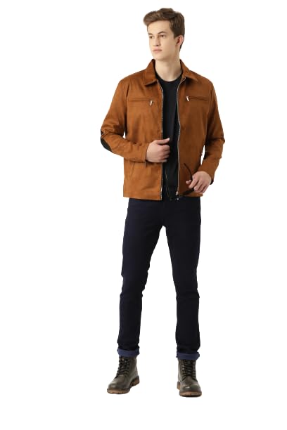 GarbGlide Men's Leather Brown Suede Jacket - Image 4