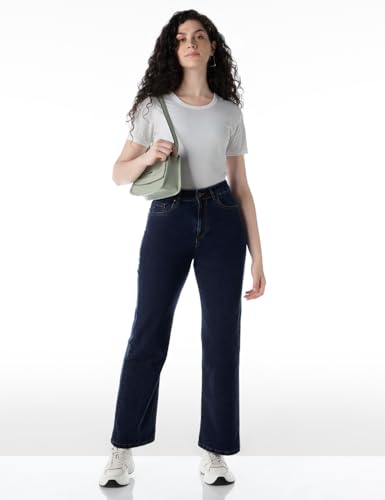 INKD Women's Wide Leg Jeans - Dark - Image 4