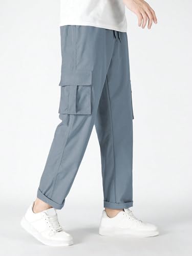 TAGDO Men Flap Pocket Trousers - Silver - Image 3