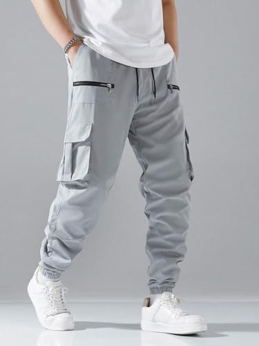 Lymio Men's Grey Cargo Pants - Image 4