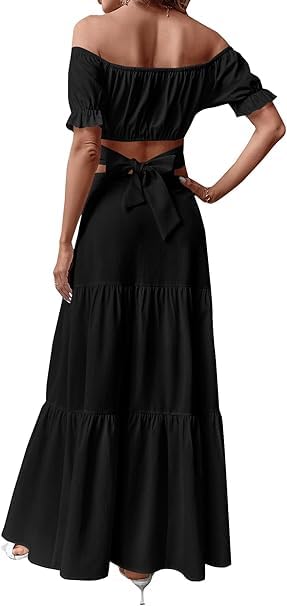 PINKHUB Women's Ruffle Hem Maxi Skirt - Image 2