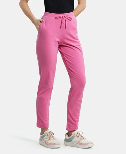 Jockey Women's Relaxed Cotton Lounge Pants - Ibis Rose Melange - Image 2