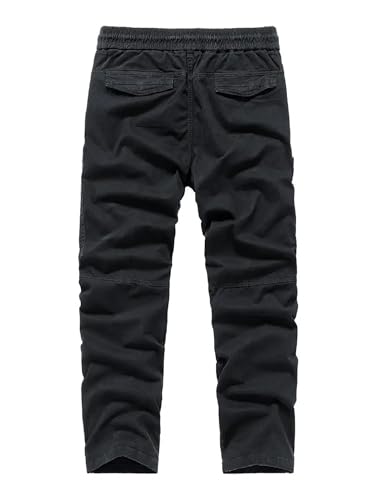 Lymio Men's Cotton Cargo Pants - Black - Image 3