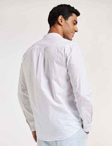 Symbol Men's Cotton Shirt - White Brown - Image 2