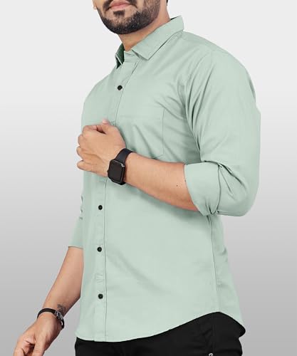 Urban Buccachi Cotton Shirt for Men - Light Green - Image 3