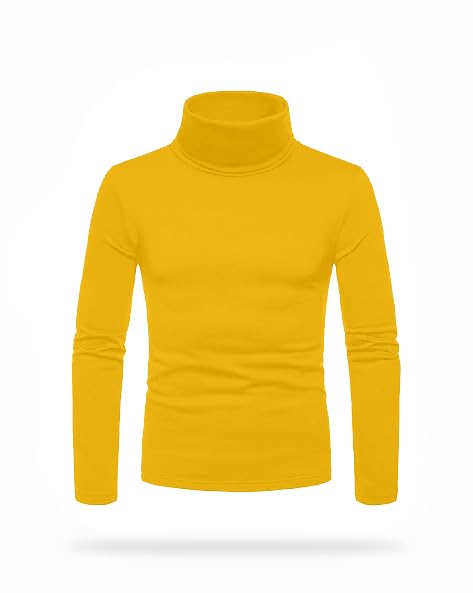 AUSK Men's Yellow High Neck T-Shirt - Image 2