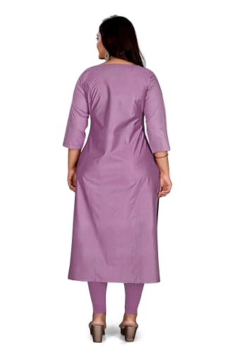 GarbGlide Women's Chanderi Cotton Kurti - Purple - Image 4
