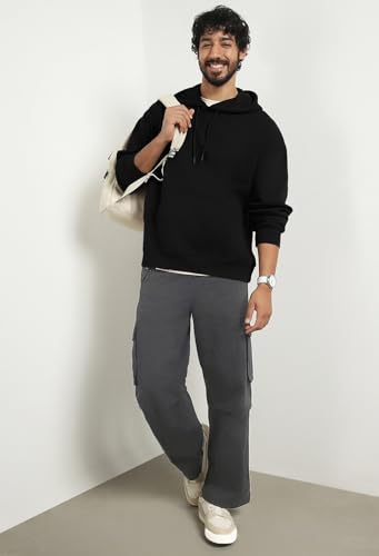 NOBERO Oversized Hoodie for Men - Black - Image 2