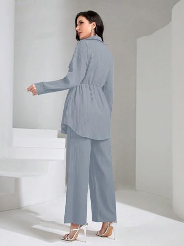 TADKEE Aqua Polyester Co-Ord Set for Women - Image 4