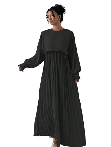 LITZO Black Georgette Western Dress for Women - Image 4