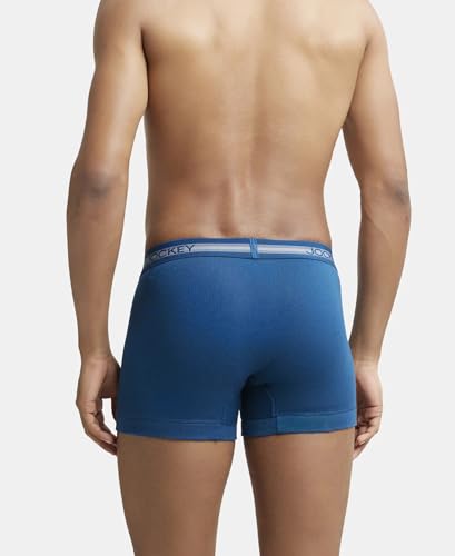 Jockey Men's Elance Cotton Trunks - Blue - Image 3