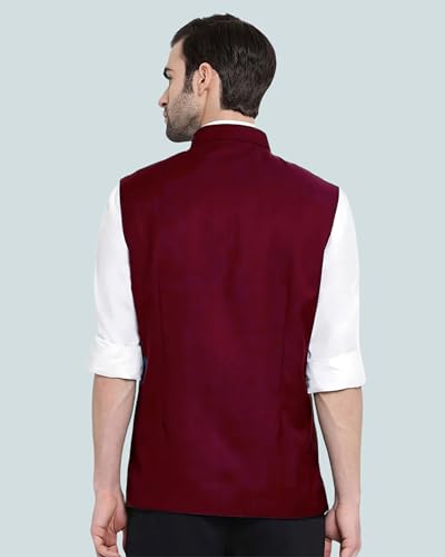 ROCKSY Maroon Nehru Jacket for Men - Image 2